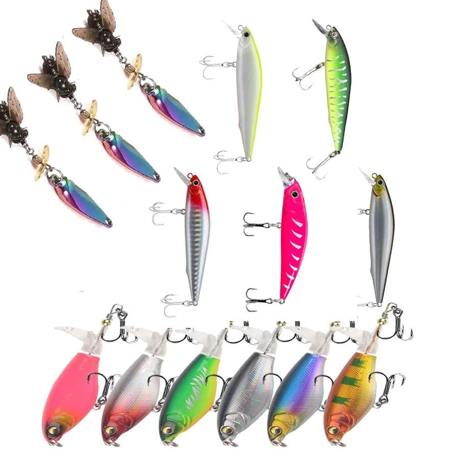 KIT 5 Isca De Pesca Dura Popper Com Anzol Agudos Olhos 3D