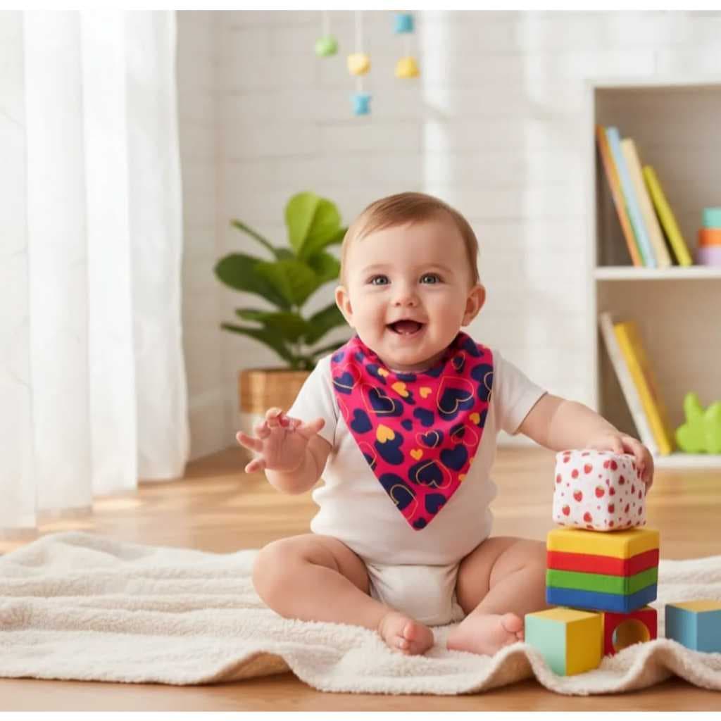 Babador Bandana Impermeável Kit com 3 peças Menina e Menino