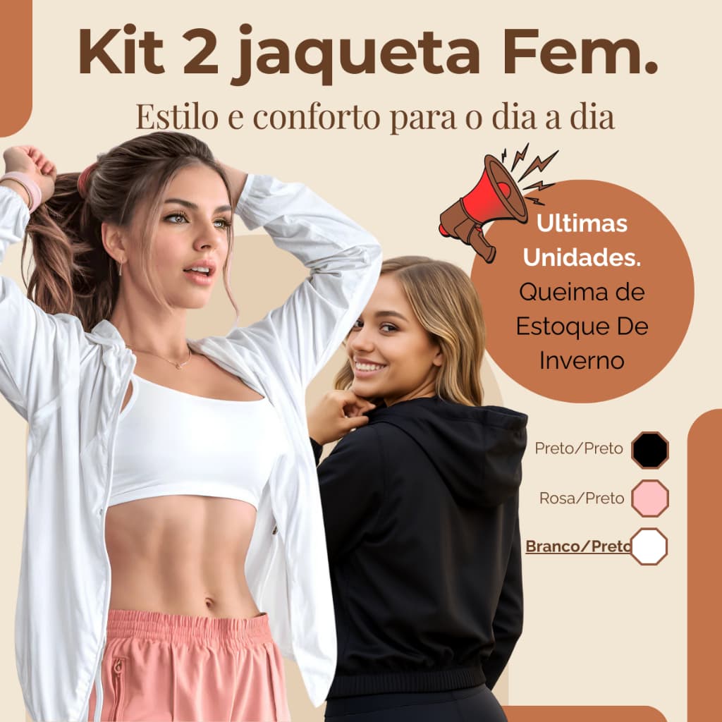 Jaquetas Feminina Corta Vento Com Capuz Forrado Impermeável Ultra Leve