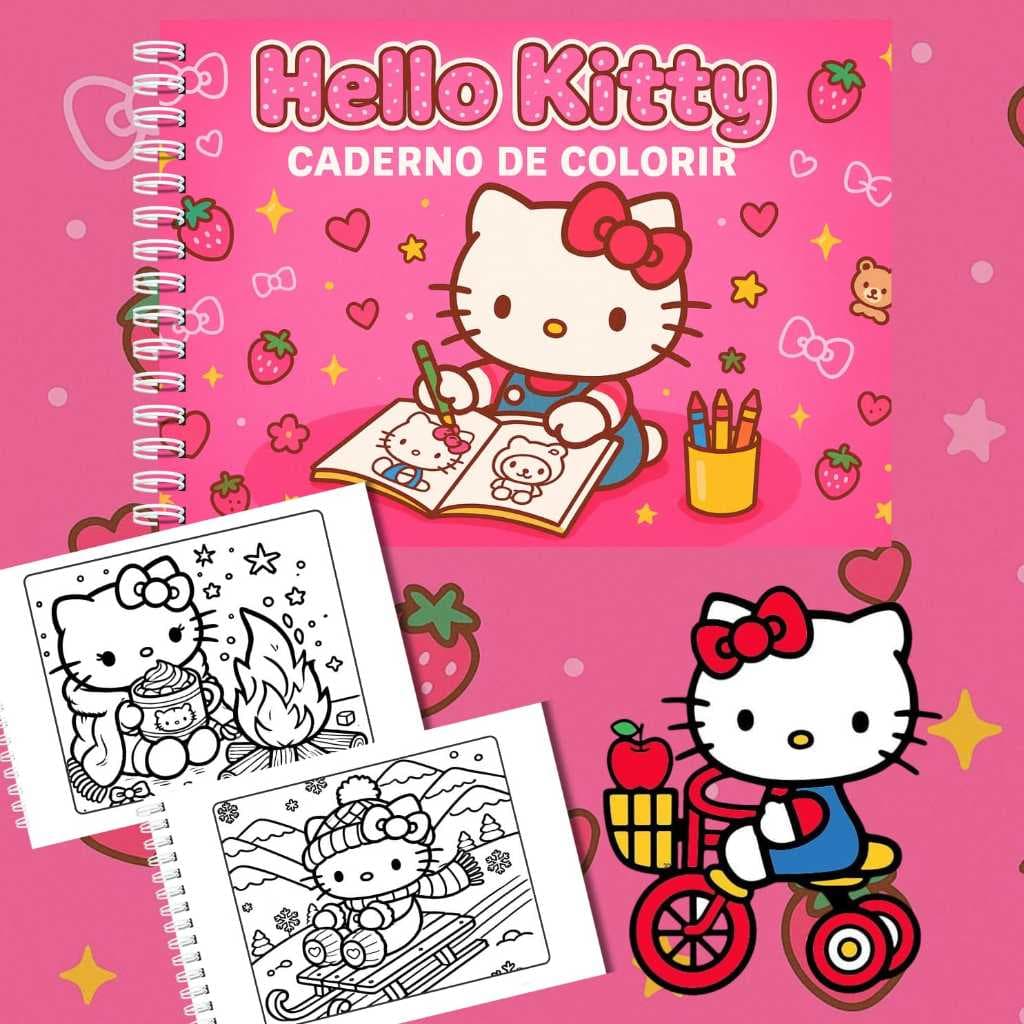 Livro de colorir  HELLO KITTY | folhas grossas 180g | capa dura