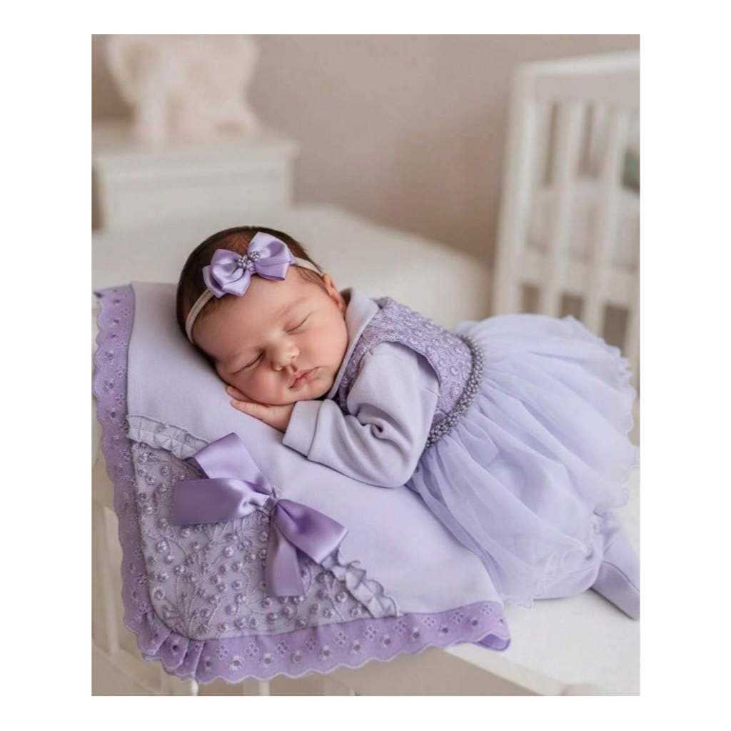 Saída de Maternidade Luxo Menina Kit 5 Peças - 100% Algodão