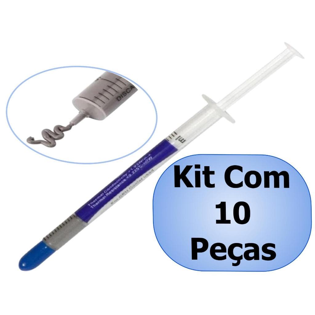 Kit C/ 10 Pasta Térmica Silver Prata Hy510 1g Pc Cpu Note Ps4