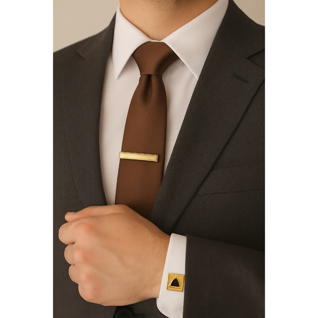 Kit de Presilhas de Grampo para Gravata e Abotoaduras Sociais - KIT 2 : Detalhes Refinados