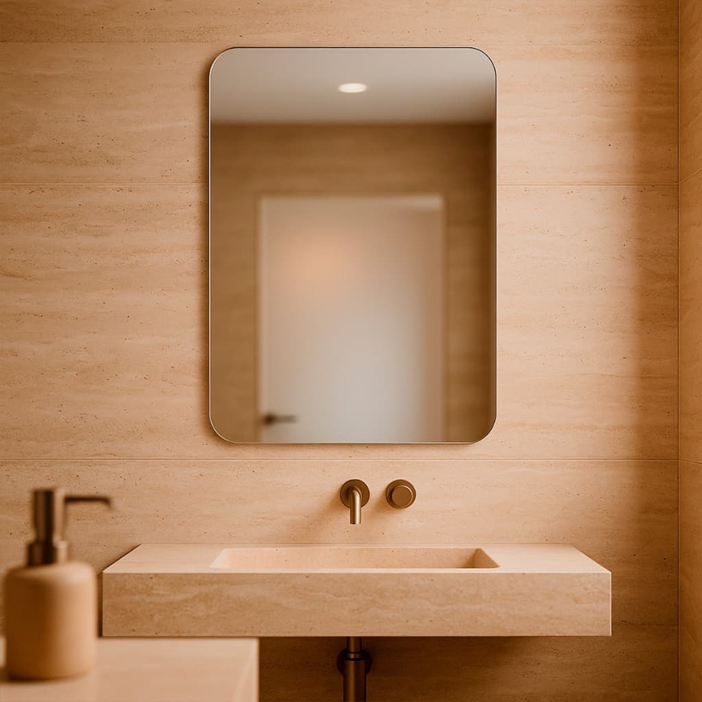 Espelho de Parede Orgânico 55x75cm Lapidado com Design Minimalista para Entrada e Banheiro