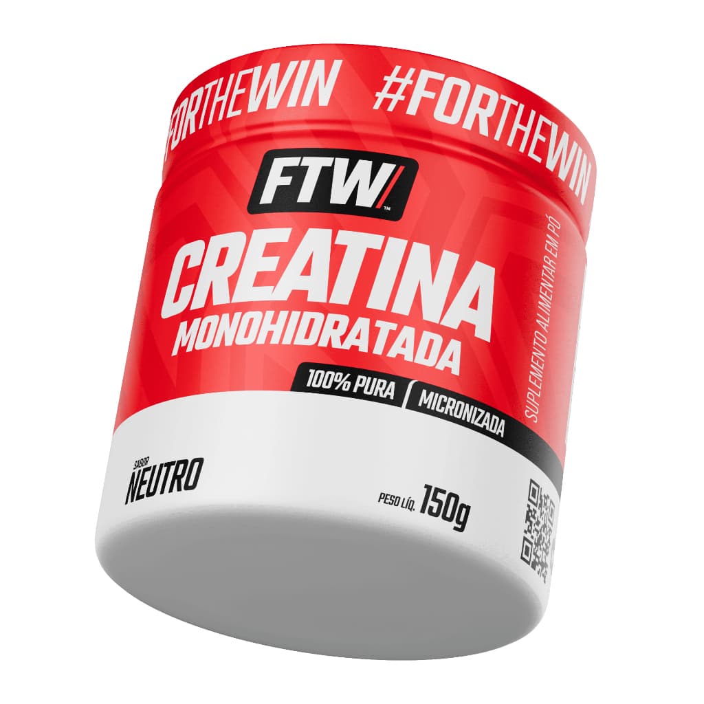 FTW Creatina Monohidratada Pote 150g - Energia, Força Muscular 100% Pura - Sabor Neutro