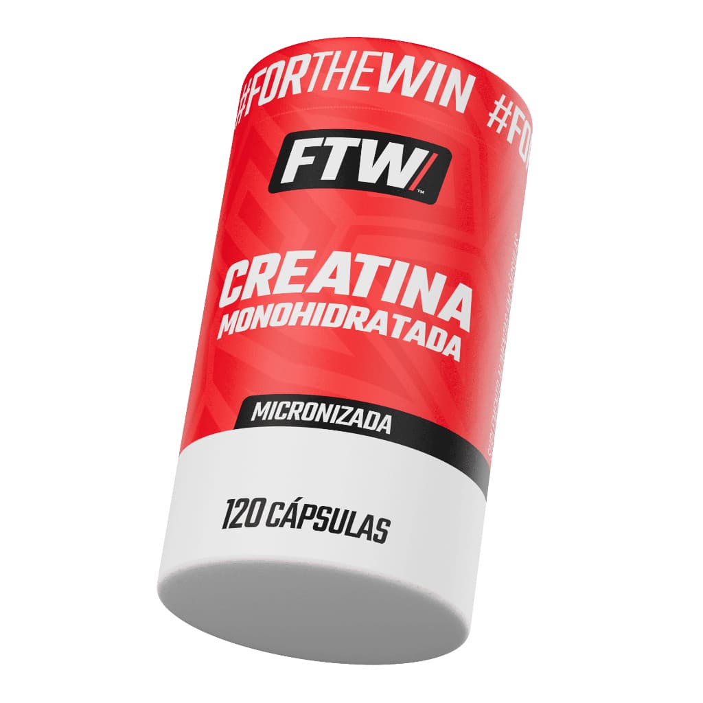 FTW Creatina Monohidratada 100% Pura 120 Cápsulas - Energia, Força Muscular - Sabor Neutro