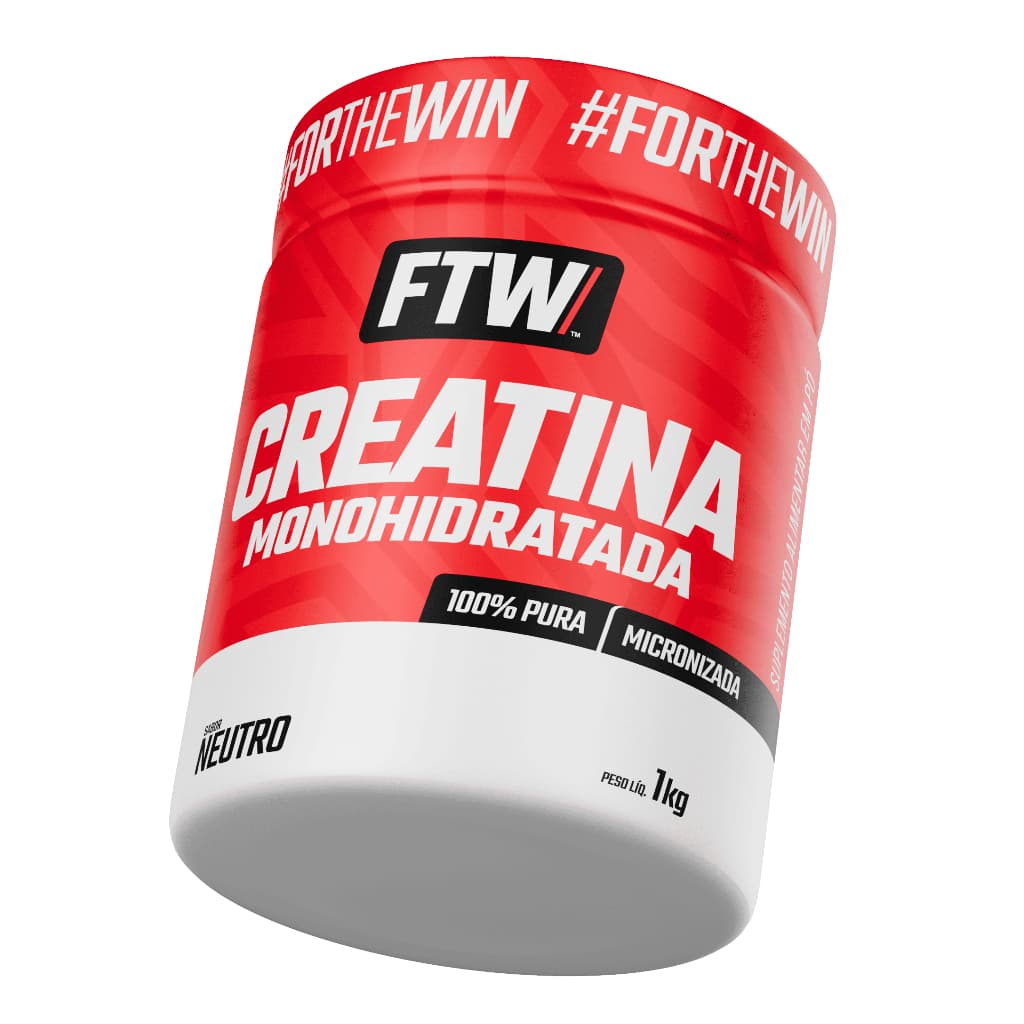 FTW Creatina Monohidratada Pote 1kg - Energia, Força Muscular 100% Pura - Sabor Neutro