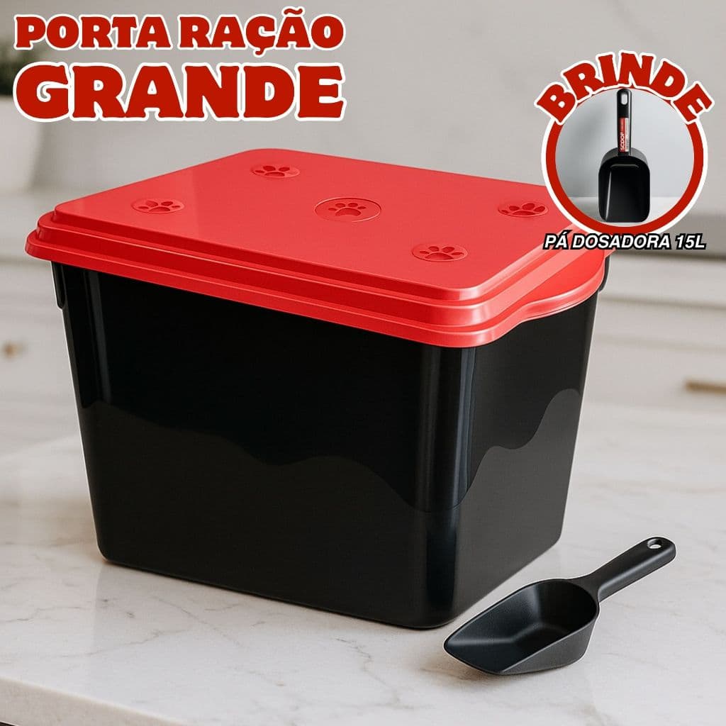 Container Porta Ração Pet 10kg Acompanha Pá Dosadora