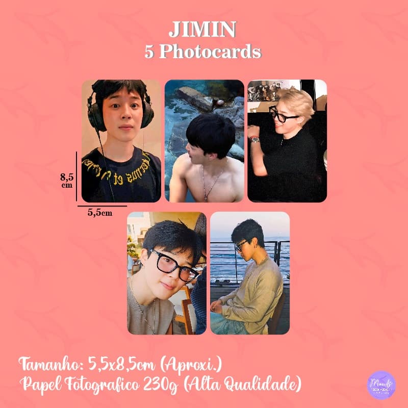 Jimin 5 Photocards (Ler Descrição)