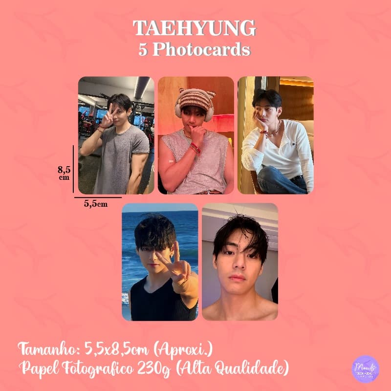 Taehyung 5 Photocards (Ler Descrição)