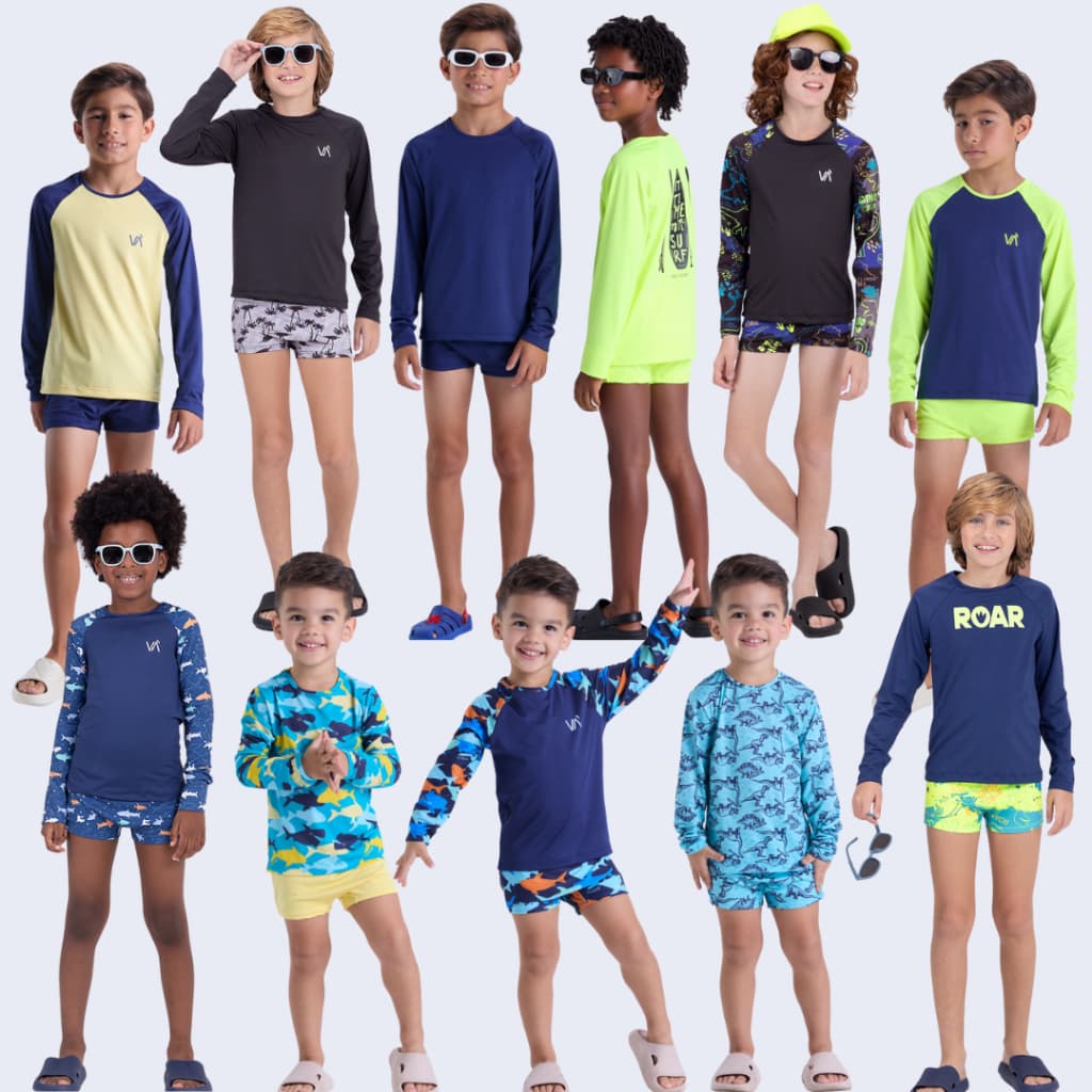 Conjunto Infantil Masculino Praia & Piscina com Proteção Solar UV50+