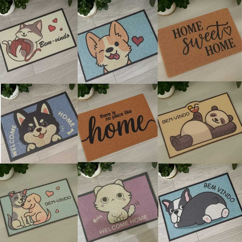 Tapete Capacho Bem Vindo Pet Welcome Antiderrapante