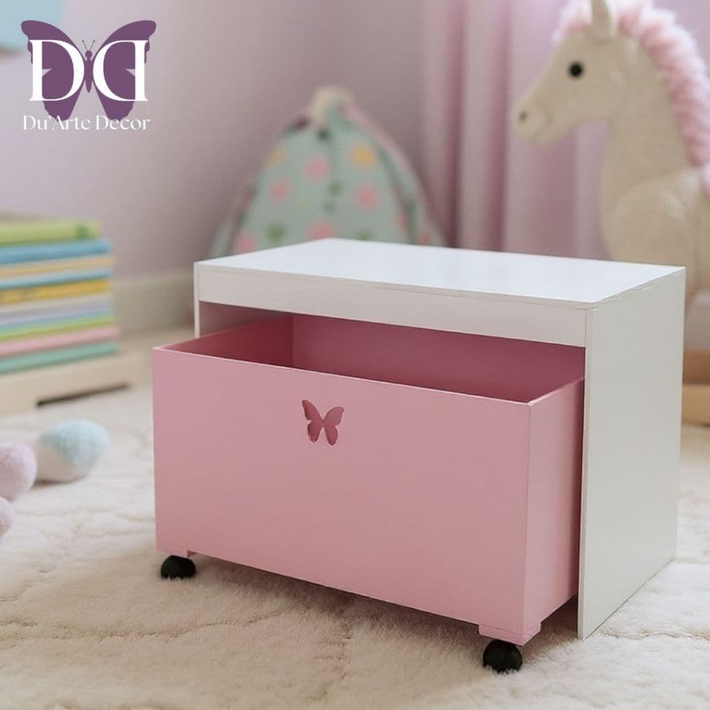 Organizador de Brinquedos Bancada Infantil 1 Gaveta Com Rodinhas em MDF