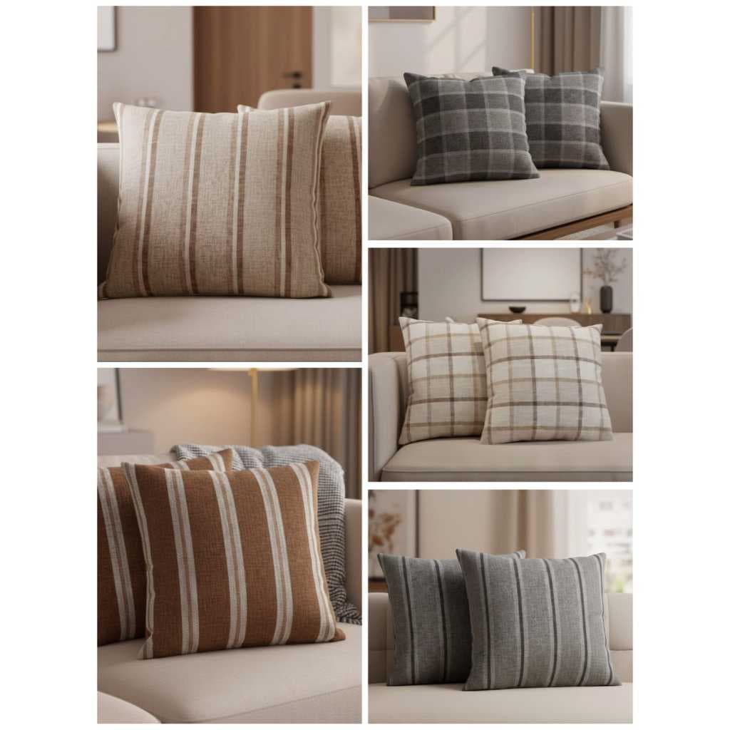 Kit 2 capas de Almofadas Decorativas 45x45cm estilo Linho Rustico