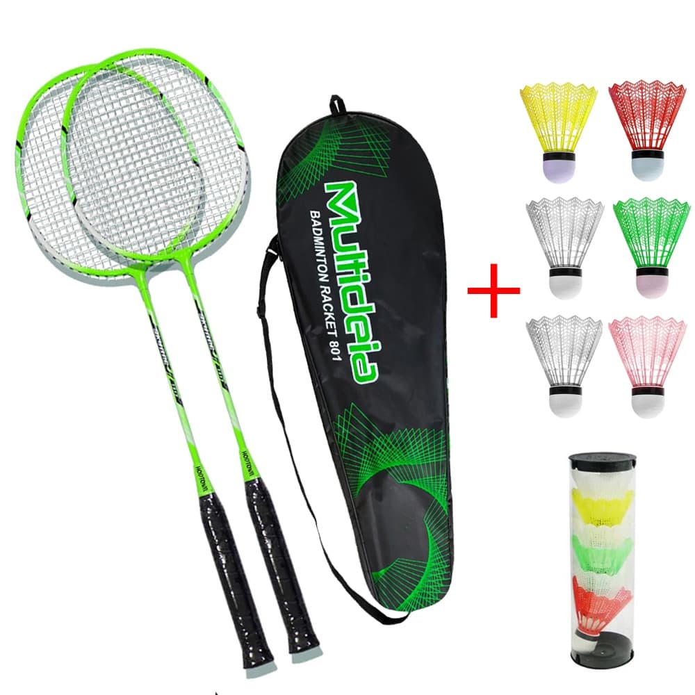 Kit de Badminton 2 Raquetes 6 Petecas Completo Com Bolsa Para Carregar