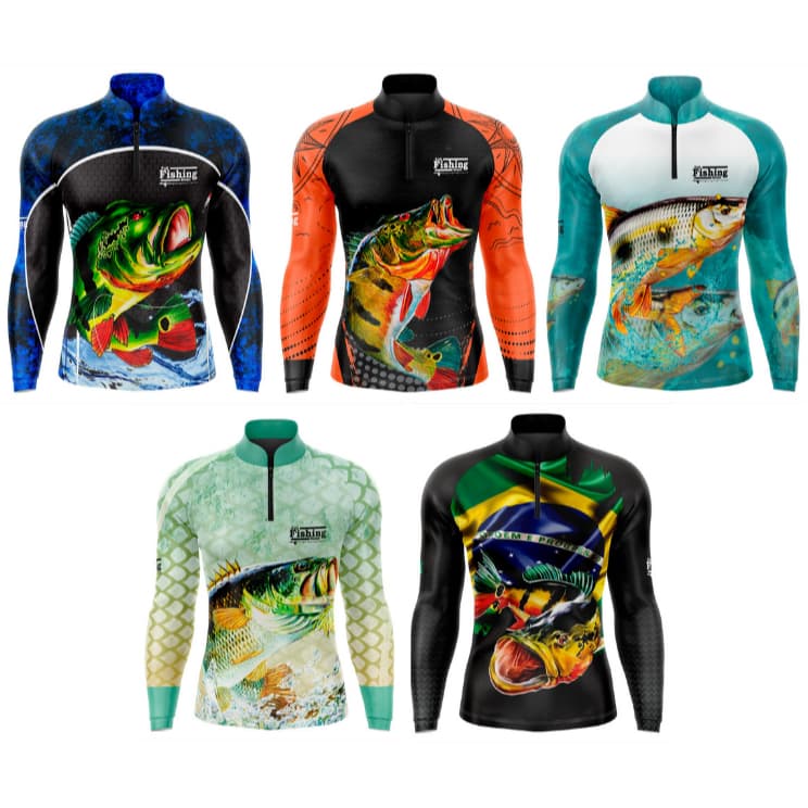 Camisa Pesca infantil criança com proteção UV50+