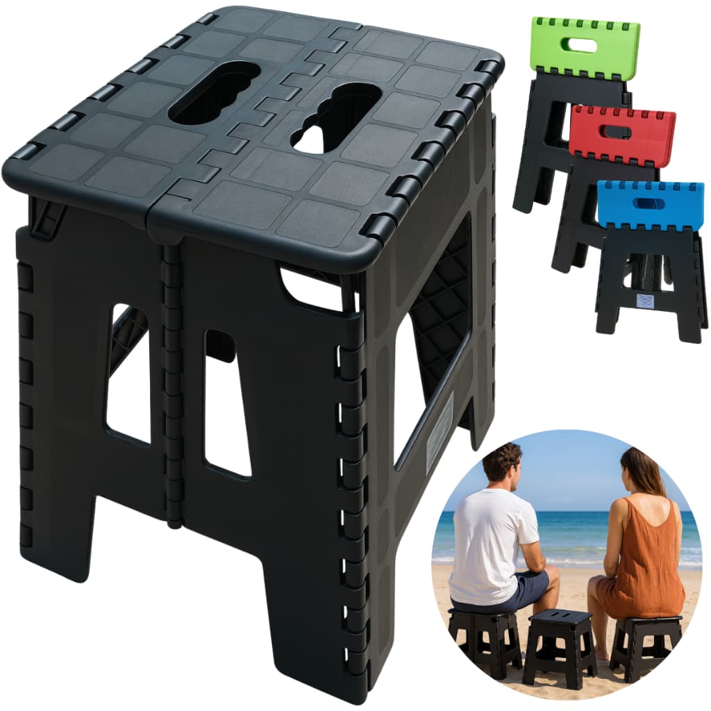 Banco De Plástico Dobrável Multiuso Banquinho 100kg Banqueta