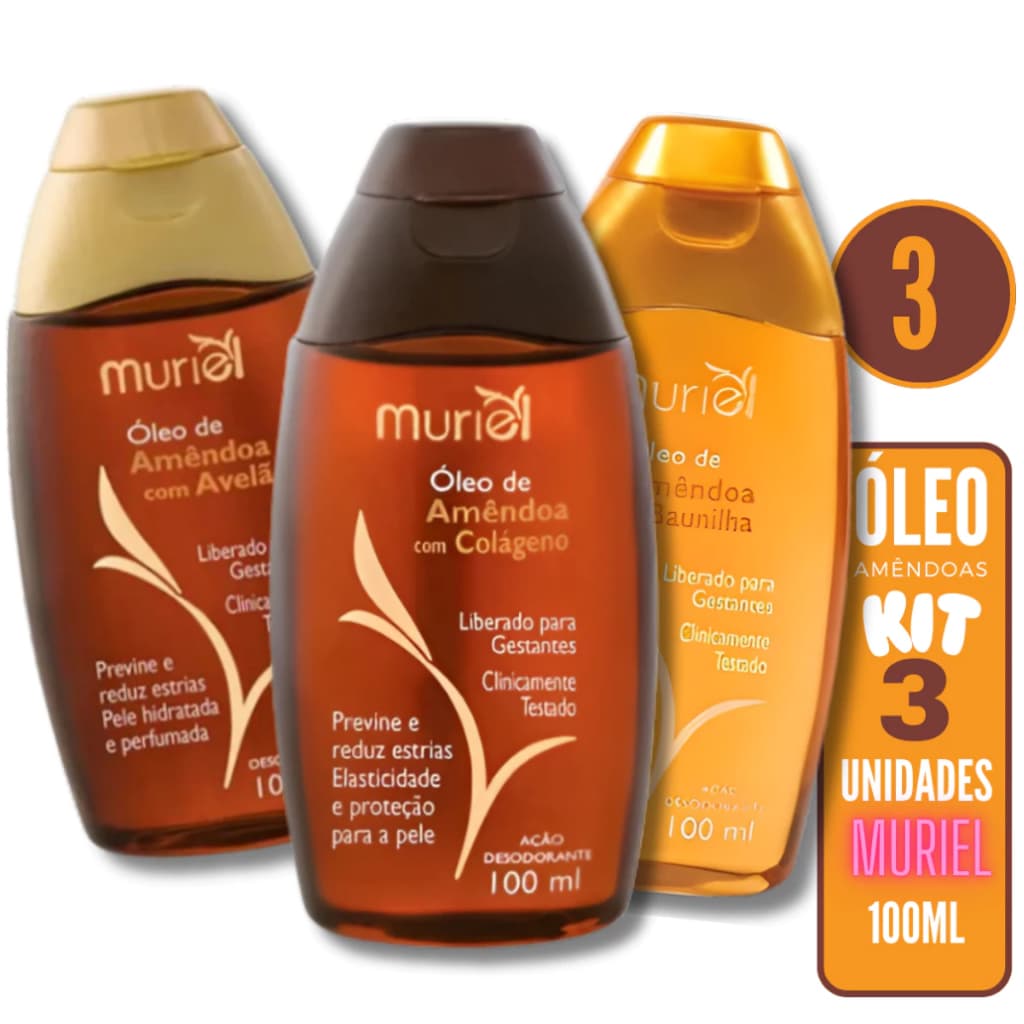 Kit 3 Óleo de Amêndoas Muriel 100ml - Escolha o seu