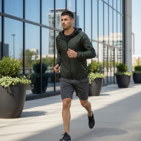 Jaqueta Corta Vento Masculino Capuz Forrado Resistente a Água Com Bolso Lateral 2025