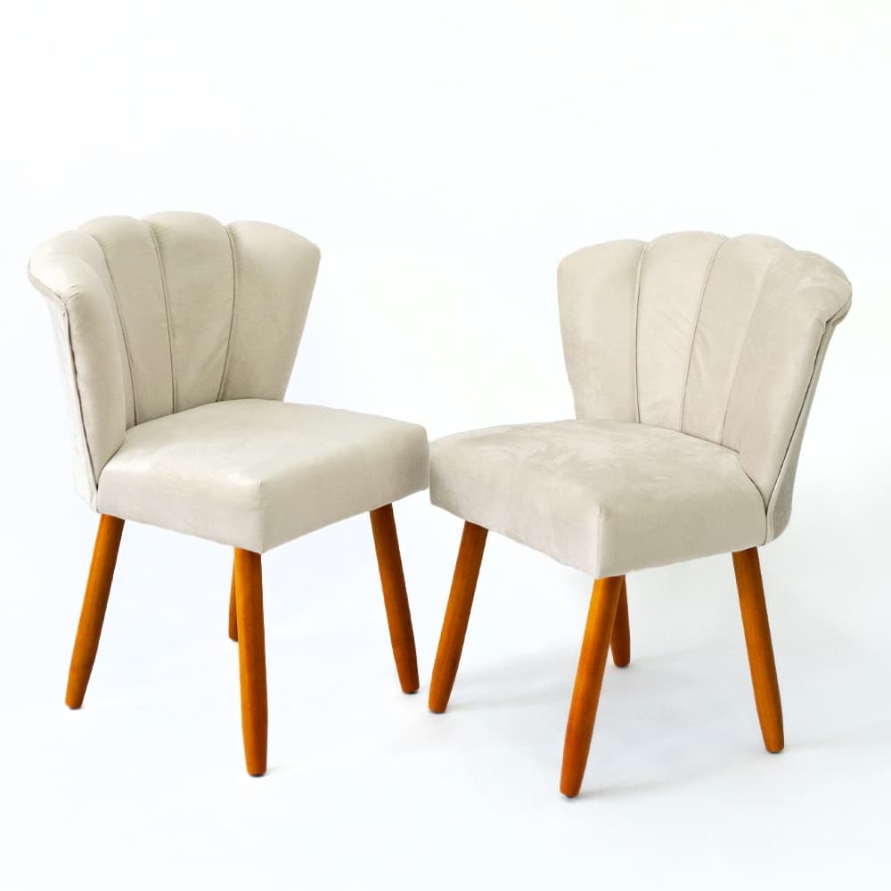 kit 2 cadeira de jantar petala pés palito