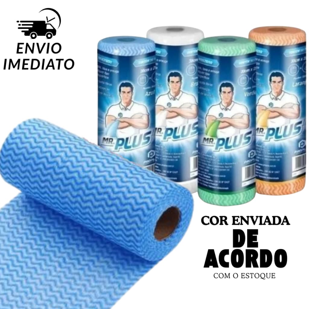 Pano Tipo Perfex Alta Absorção Multiuso Rolo 30CMx25M - MR.PLUS Talge