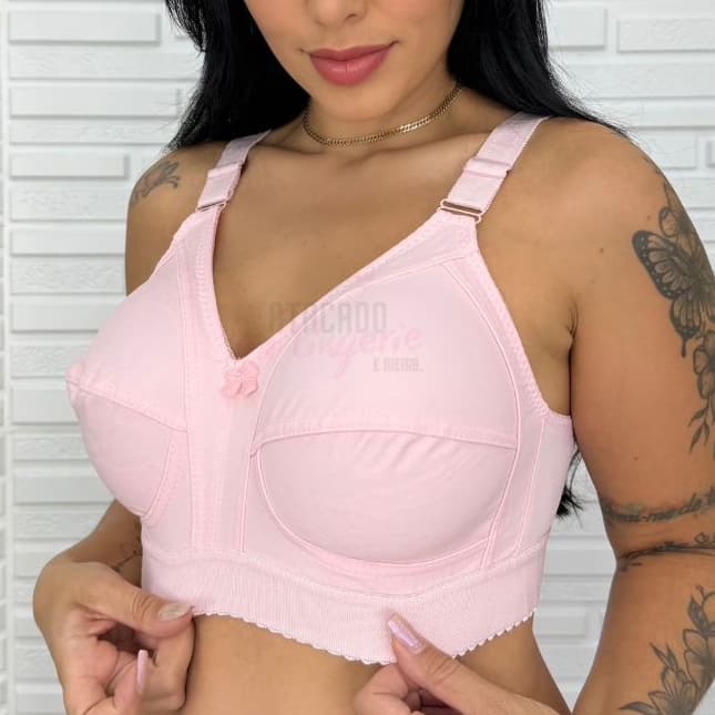 Kit 2 Sutiã Poliamida Plus Size Com Pala Reforçada Alta Sustentação Lingerie Moda Feminina