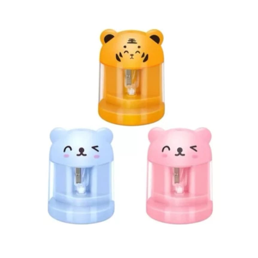 Apontador Lápis Mesa Elétrico A Pilha Bichinhos Infantil