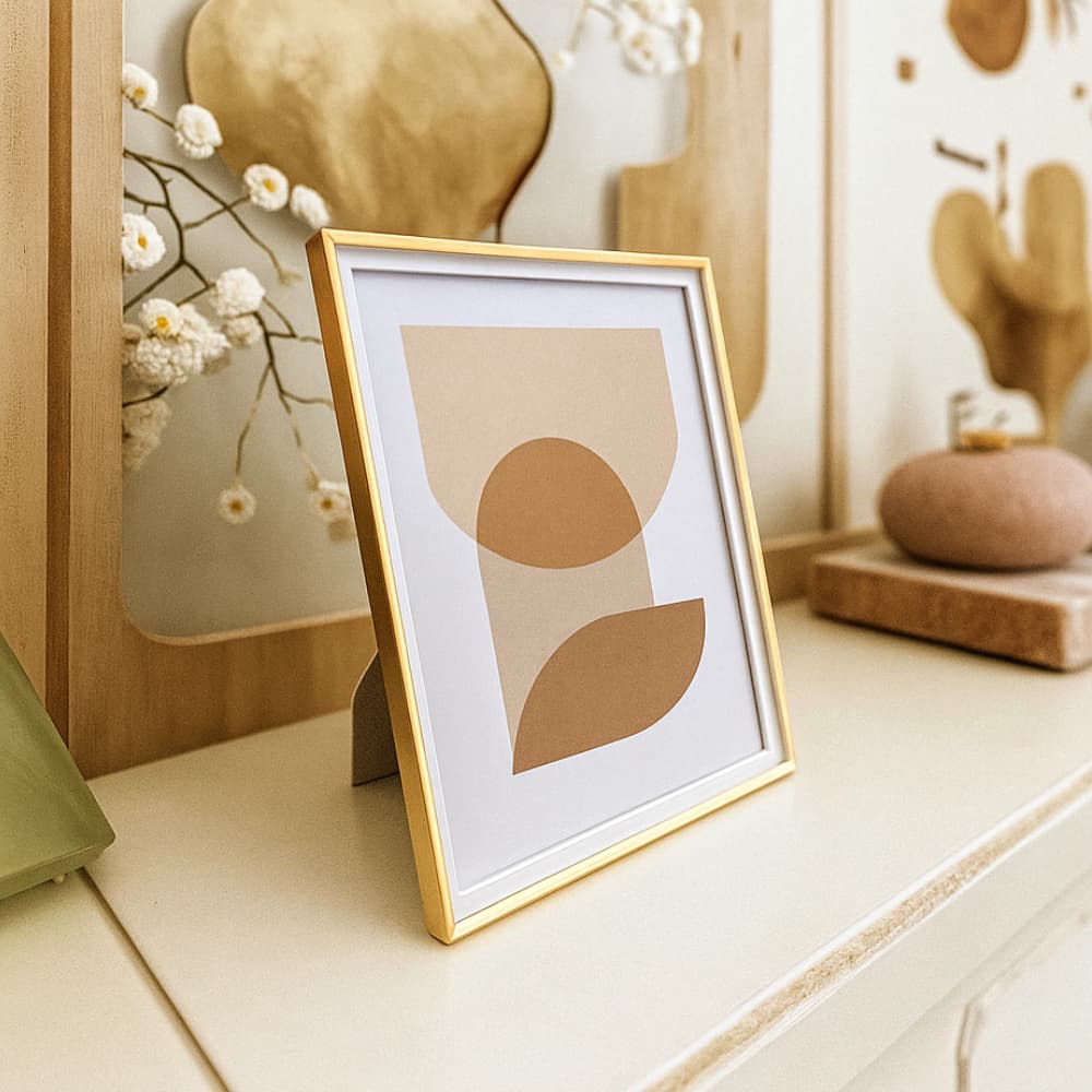 Porta Retrato Clean Moldura Dupla 20x25 Dourado e Preto / Branco e Preto / Dourado e Branco Decoração Mesa e Parede PVC