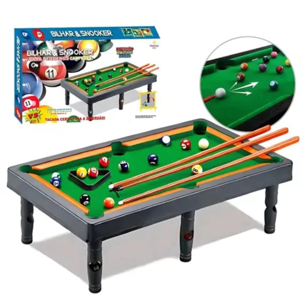 Mini Mesa De Sinuca Com Pézinho Bilhar Infantil 16 Bolas 2 Tacos-AB2622