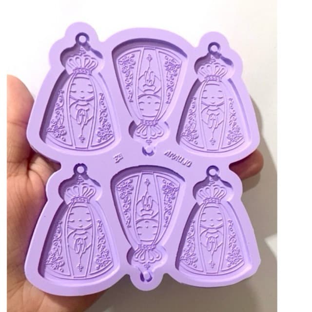 Molde Nossa Senhora Aparecida com 6- Manto com Flores