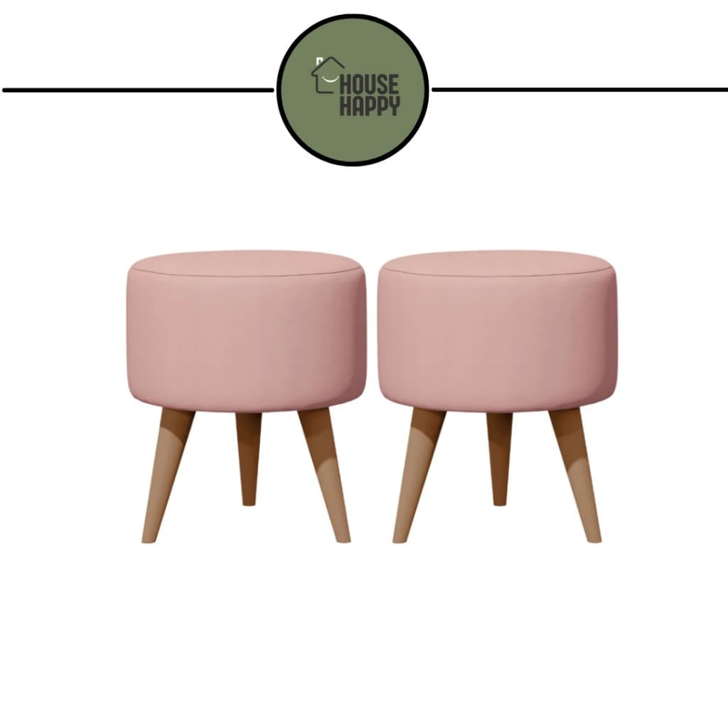 KIT 2 PUFF DECORATIVO LUXE SUEDE FOFINHO - SUPORTA 130KG - PROMOÇÃO IMPERDÍVEL