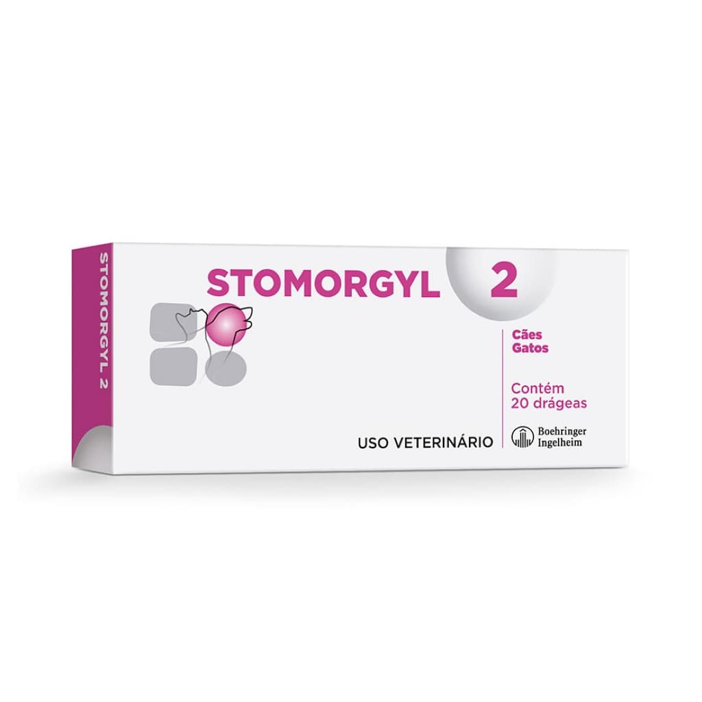 Stomorgyl 2 20 Comprimidos Uso Veterinário Para Cães e Gatos