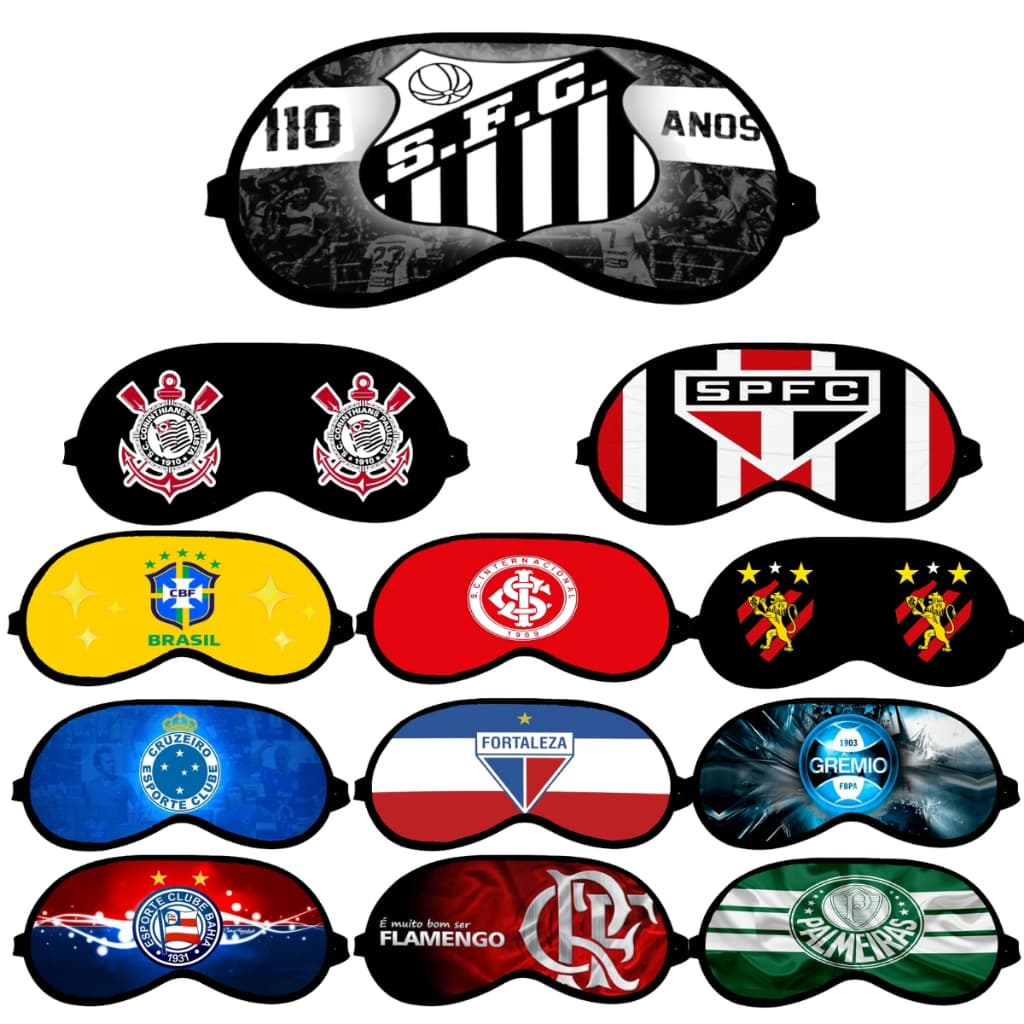 Máscara de Dormir Personalizada com Escudo de Times Brasileiros – Tapa olhos Conforto e Estilo!