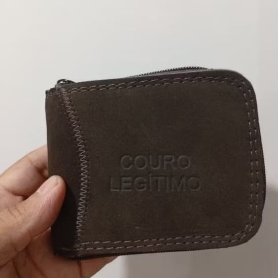 Carteira Grande Masculina De Couro Em Zíper