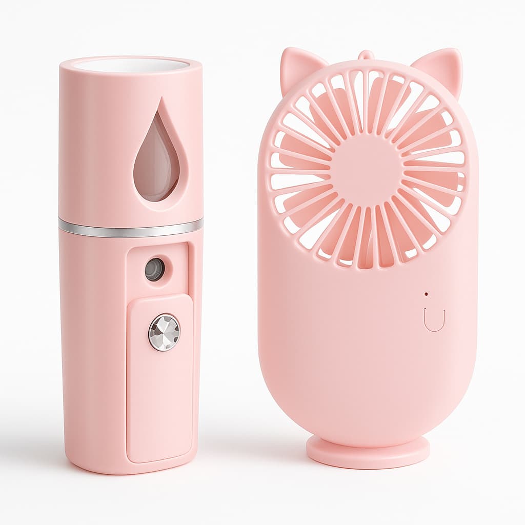 Kit Secagem de Cílios com Nano Mister e Mini Ventilador USB para Extensão e Alongamento de Cílios