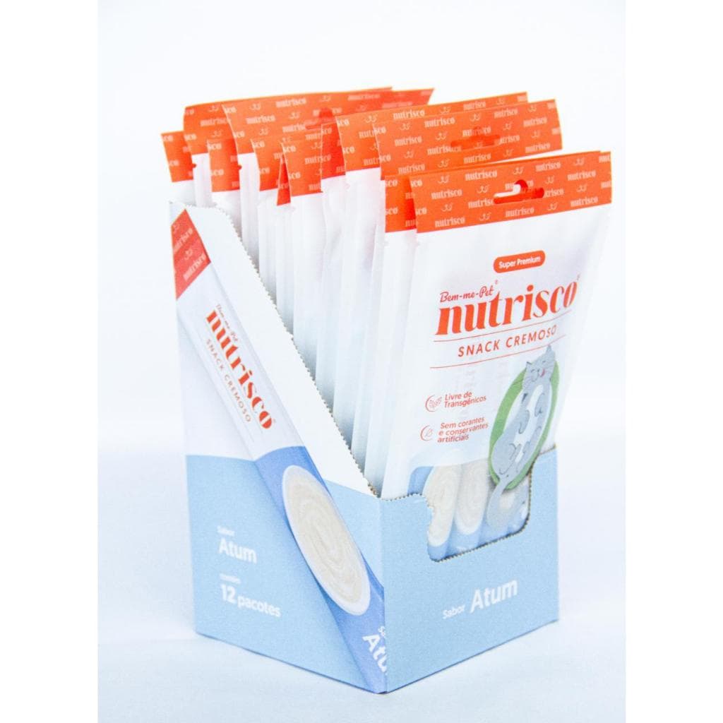 Kit 12 snack cremoso nutrisco gato como churu - Escolha o sabor
