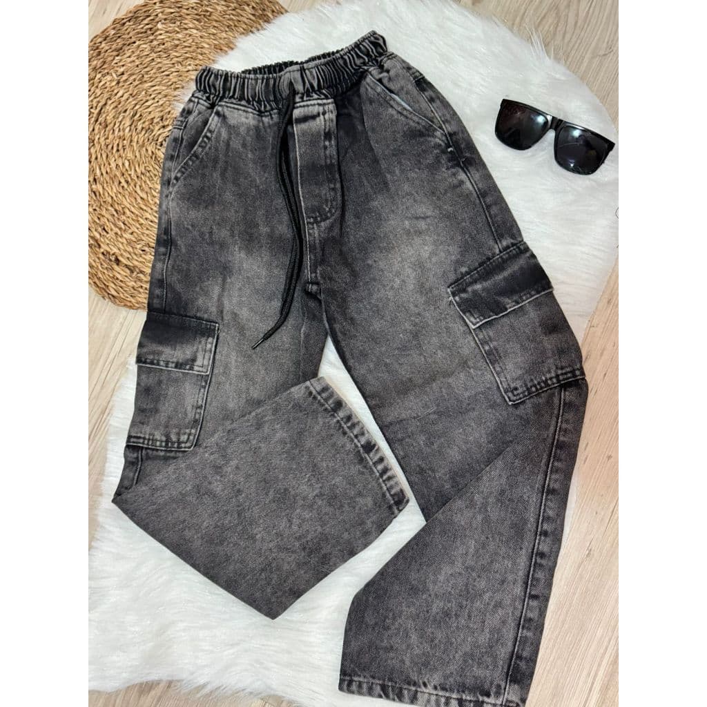 Calça Cargo Sarja Juvenil 10 ao 16