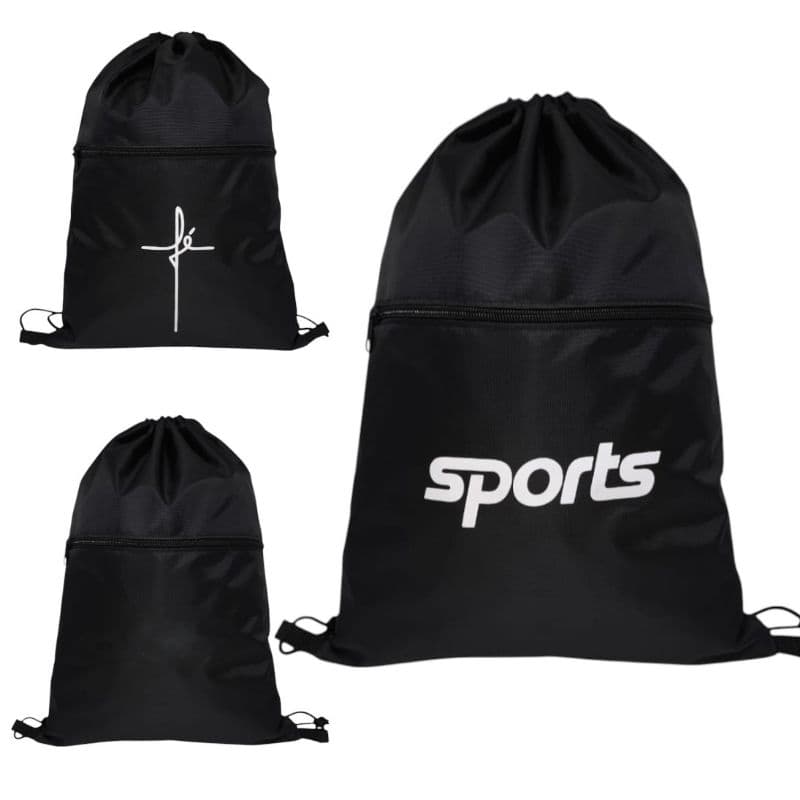 Mochila sacola esportiva academia Gym Bag unissex impermeável Fé, ESPORTS e liso