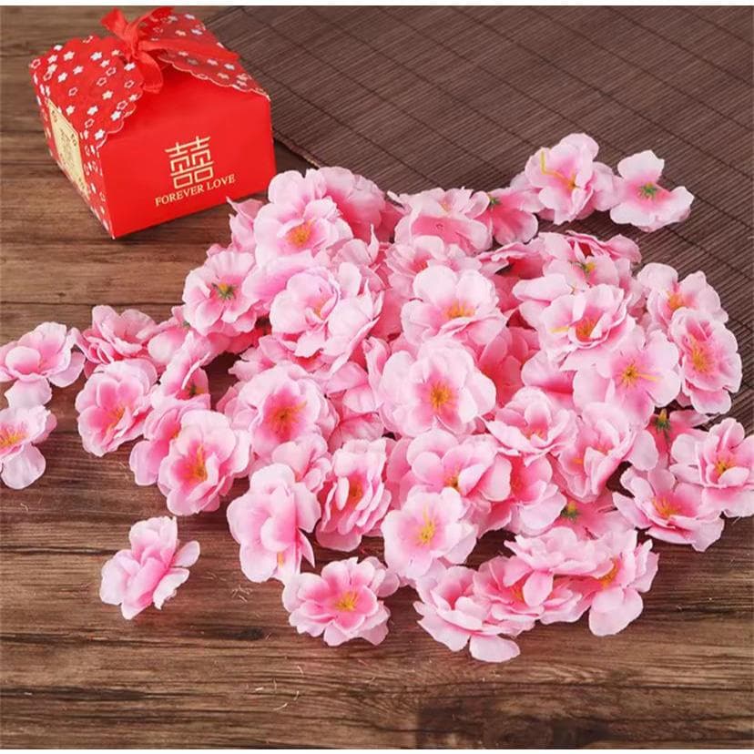 100 Pétalas De Flor Pessegueiro Cerejeira Artificial Rosa