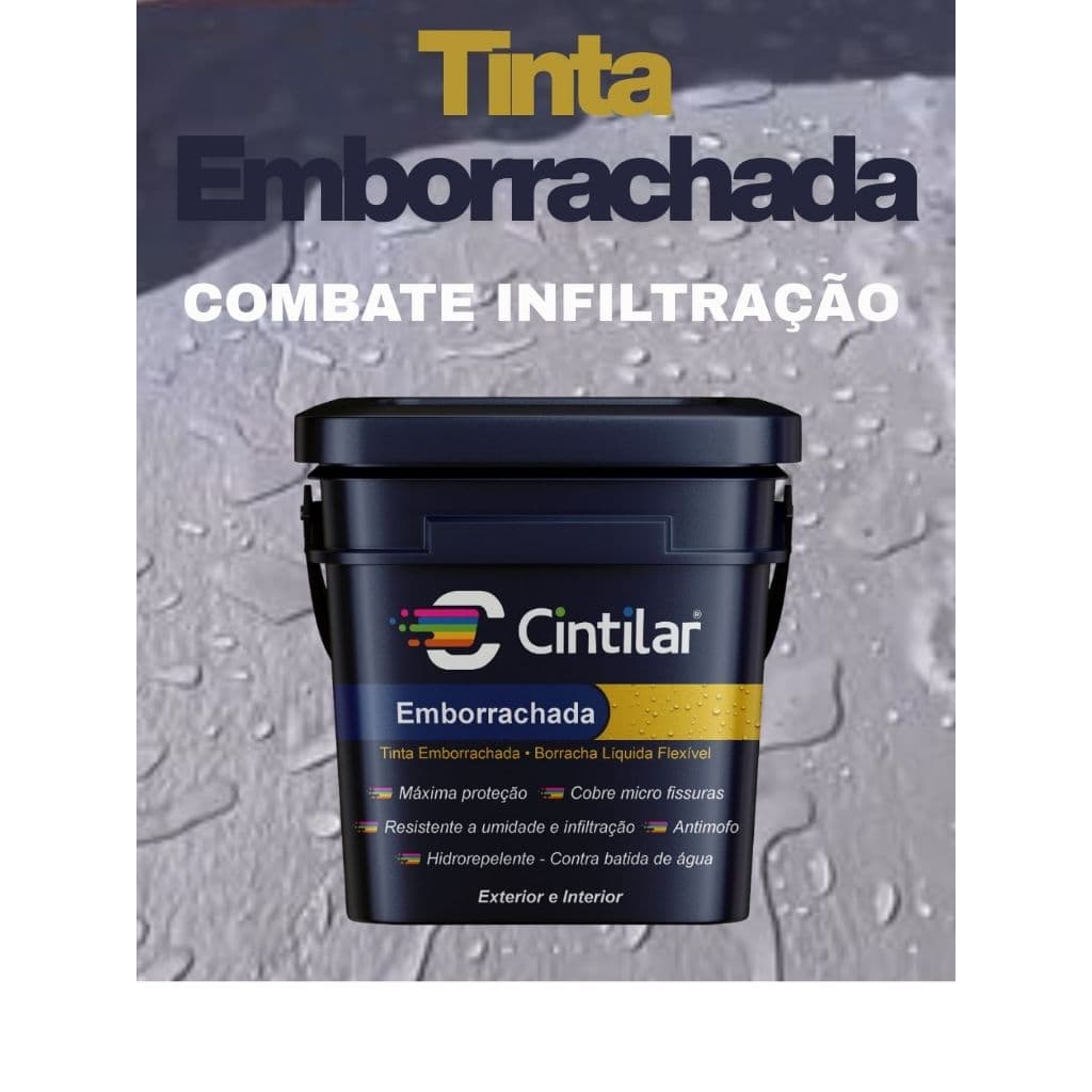Tinta Borracha Líquida 18kg Cintilar Antimofo Sem Cheiro Emborrachada