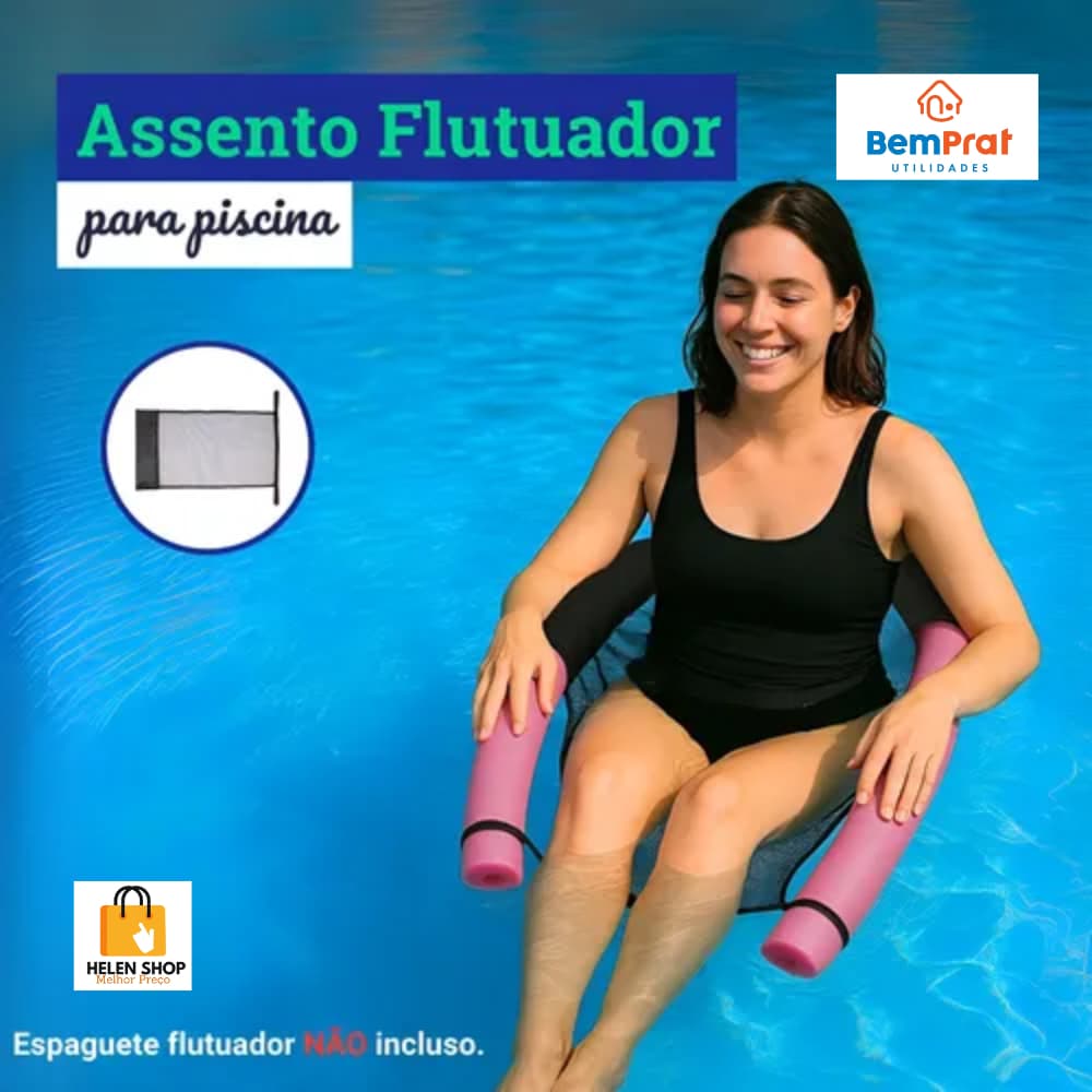 Cadeira Flutuante Rede para Piscina em Tela de Nylon Resistente assento Adultos e Crianças