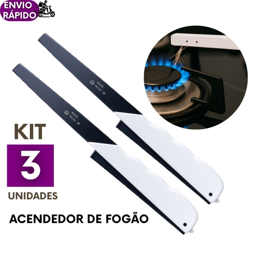 Kit 3 ou 2 Acendedor de Fogão Premium Multi Disparos 22cm Cozinha Restaurantes Bares e Hotéis Praticidade