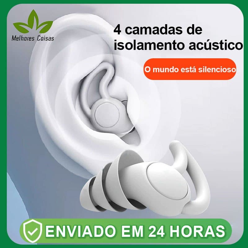 Protetor Tampão De Ouvido Auricular Antiruído Para Natação Dormir 3 Camadas Resistente Água