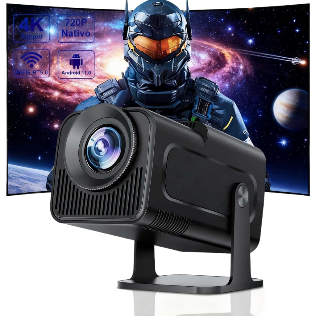 Mini Projetor de Cinema Portátil, 4K, Android HY 320 Full HD 1280x720P Bluetooth Wi-fi REAL