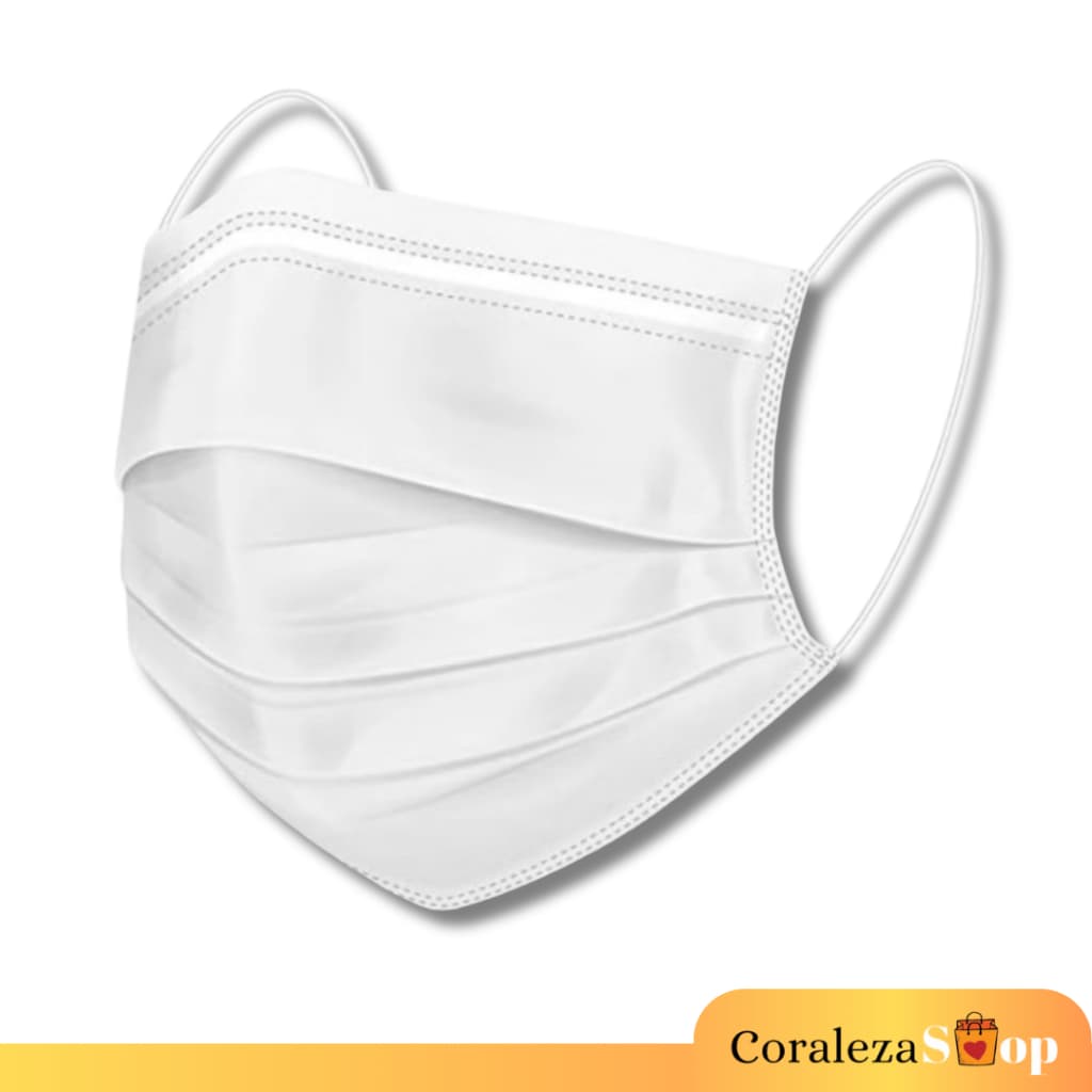 150 a 300 Máscaras Descartável Branca Tripla Camada Com Clipe Nasal Adulto