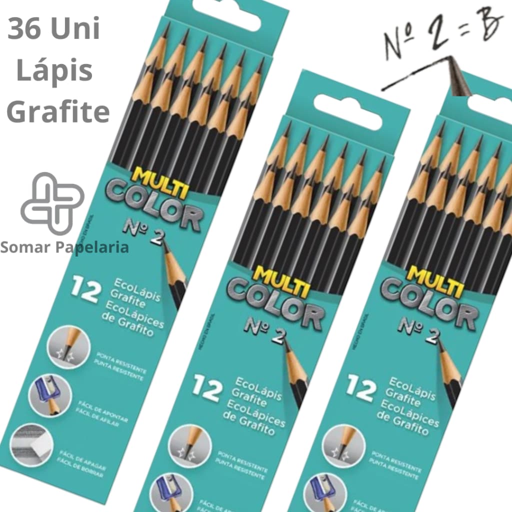 Lápis Grafite Preto Multicolor Faber Castell N°2