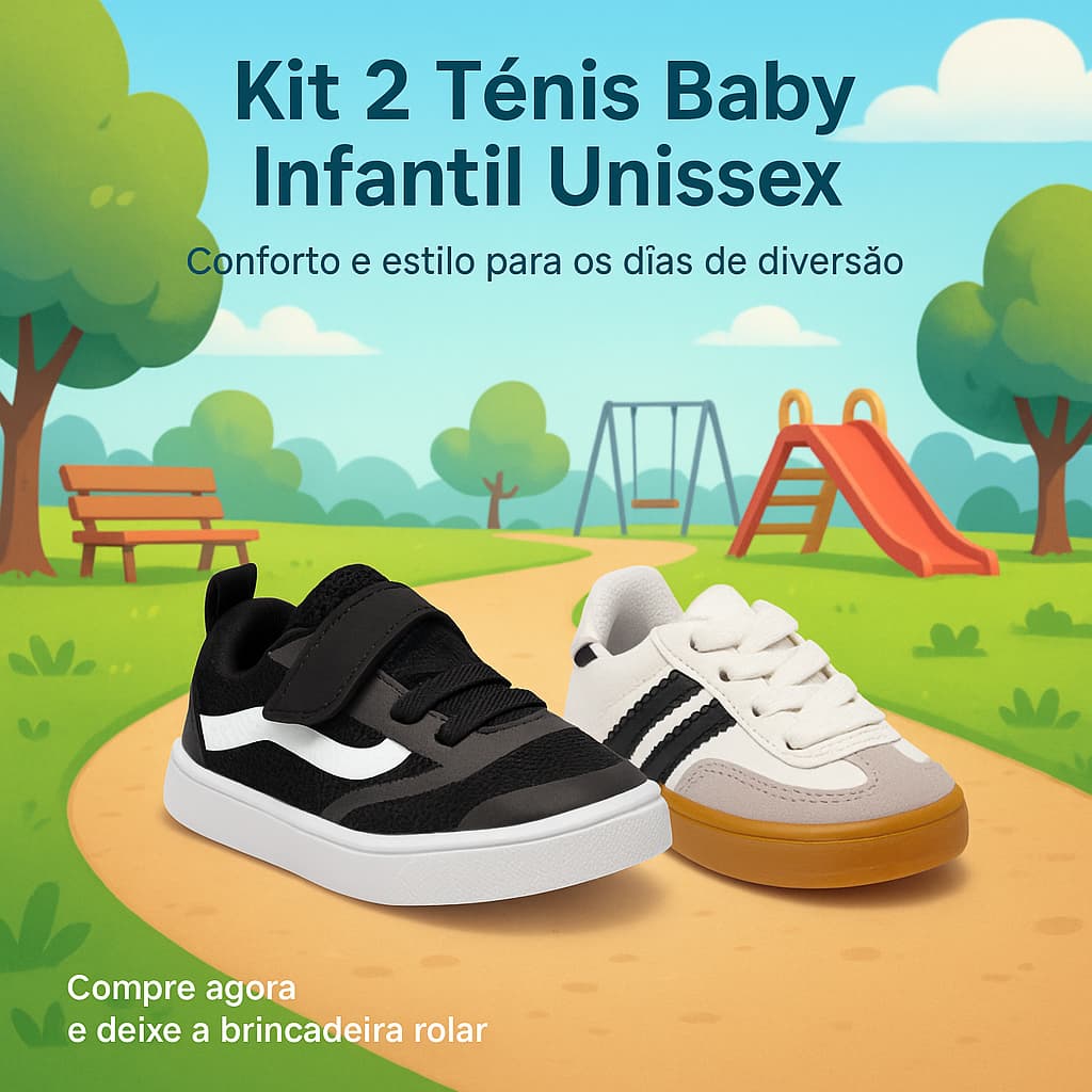 Kit 2 Tênis Infantil Unissex – Conforto e Estilo De Diversão Para Brincar e Passear - Compre agora!