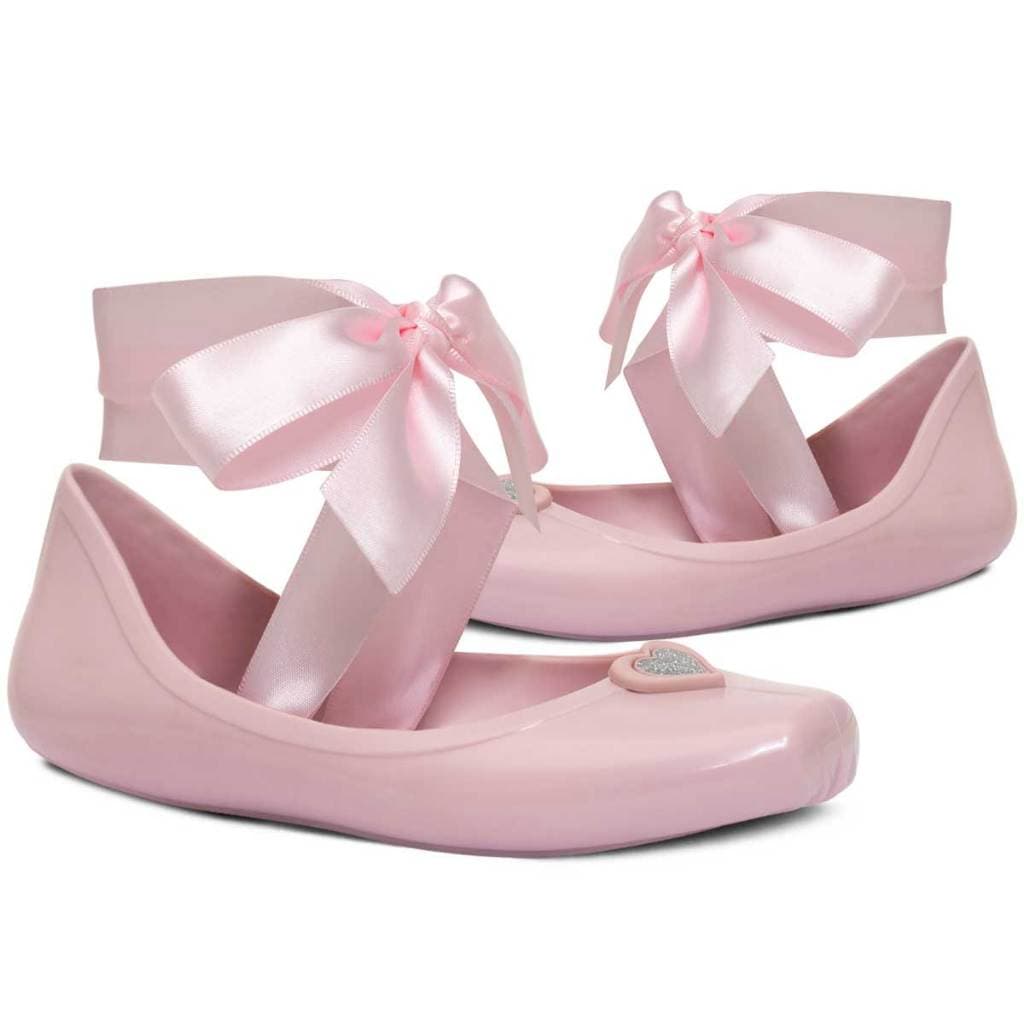 Sapatilha Bailarina Infantil Menina Nº 25 ao 32 Moda Feminina Coração Fita 02.43