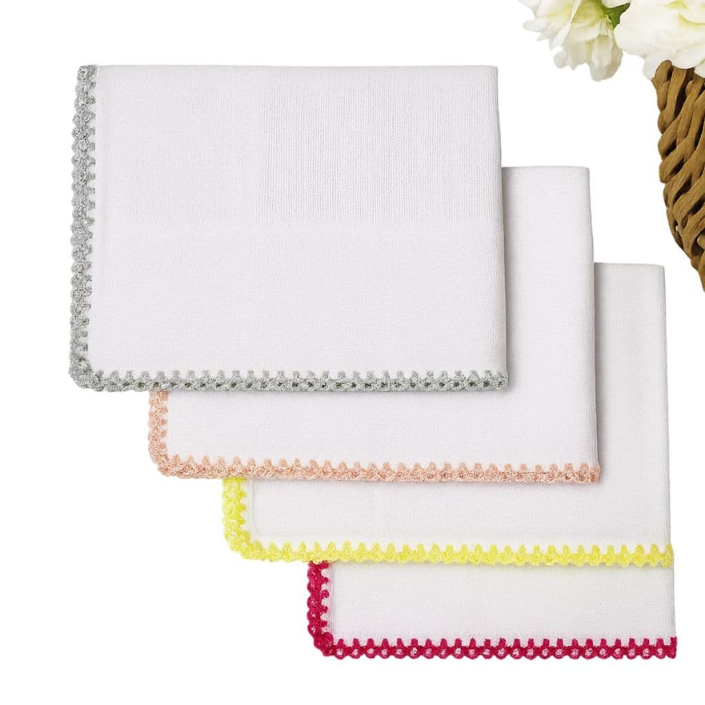 Fralda com Crochê para Ponto Cruz 30 Cm x 40 Cm