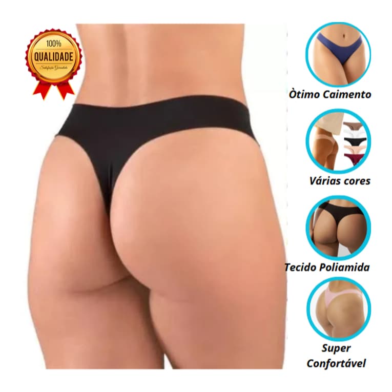 Kit de Calcinhas Fio Dental Sem Costura – Corte a Laser Conforto Total Premium